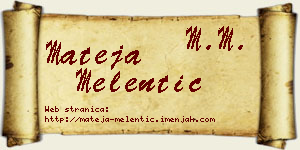 Mateja Melentić vizit kartica
